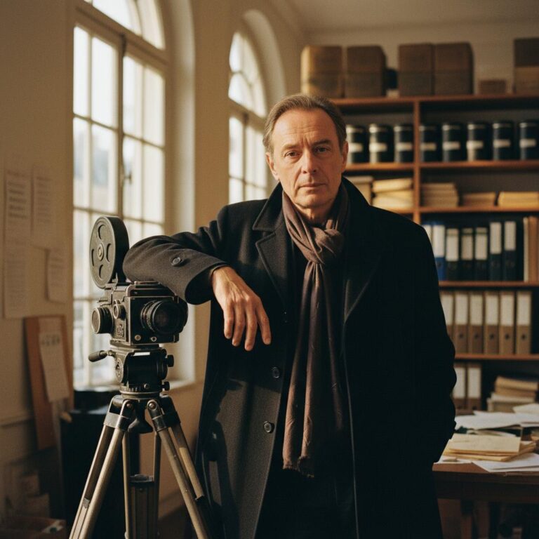 במאי קולנוע צרפתי עם מצלמה מקצועית