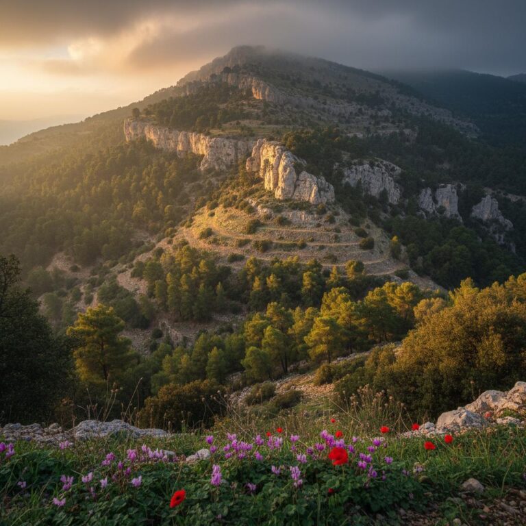 הר בצפון הארץ מוקף יער ירוק