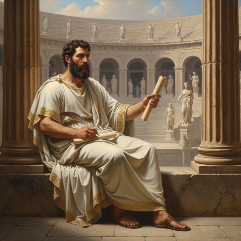 פסל שיש של מחזאי יווני קדום