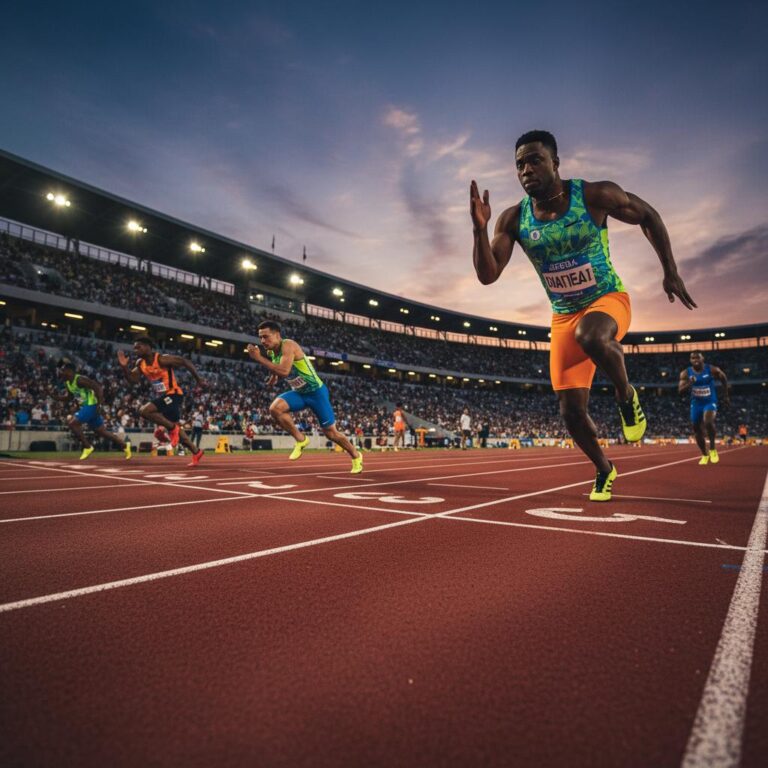 רצים חוצים קו סיום במתח תחרותי