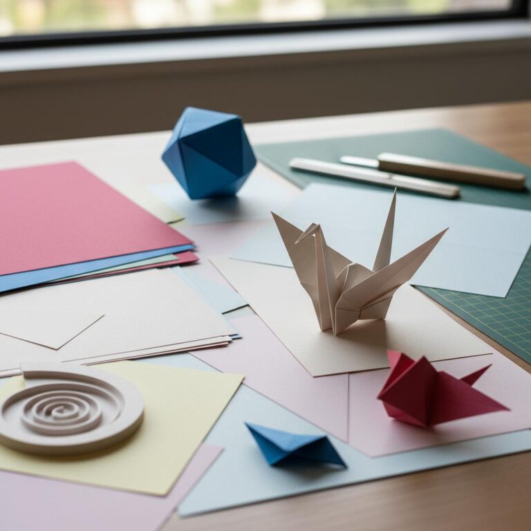 יצירת אוריגמי מורכבת מנייר צבעוני