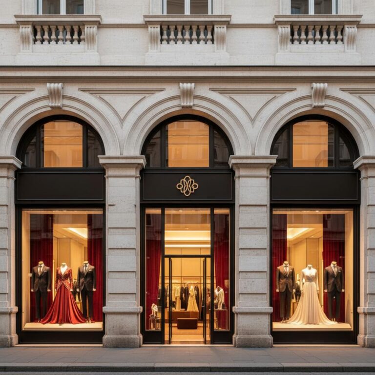 חזית אלגנטית של בית אופנה איטלקי