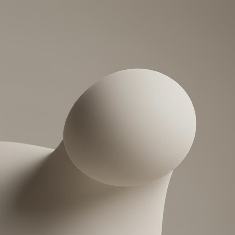 בליטה מעוגלת חלקה על רקע לבן