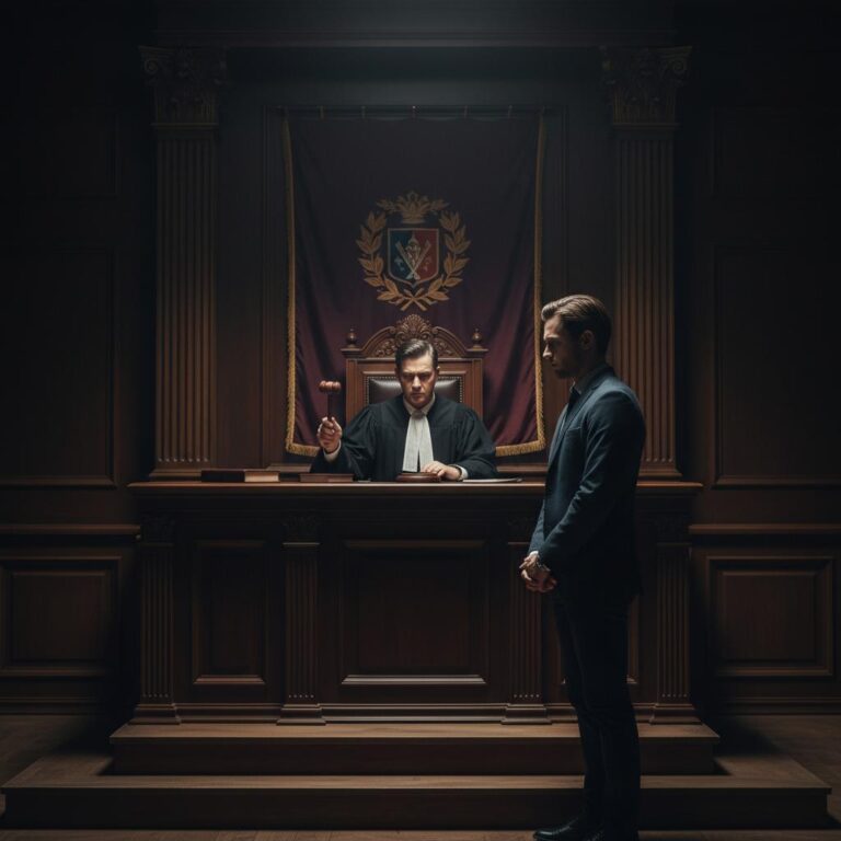 שופט מנופף פטיש גזר דין