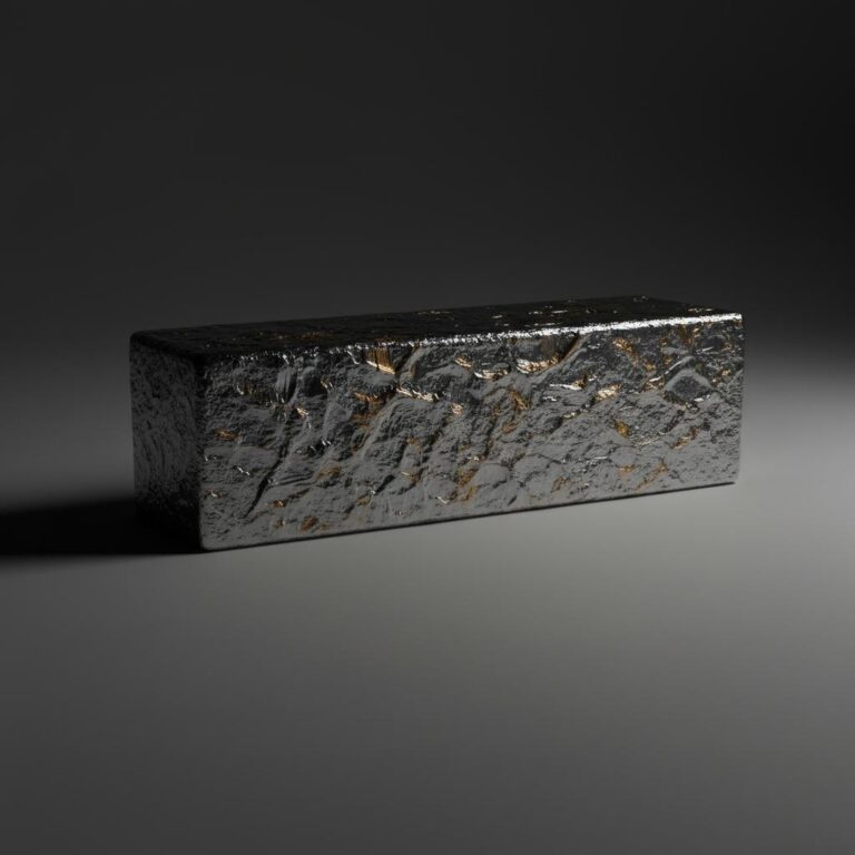 גוש מתכת מוארך עם גימור מלוטש