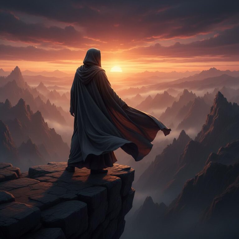 גלימה אדומה מתנפנפת ברוח