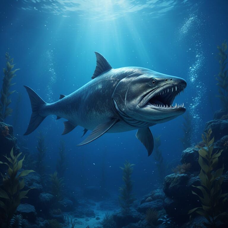 דג טורף עם שיניים חדות במים