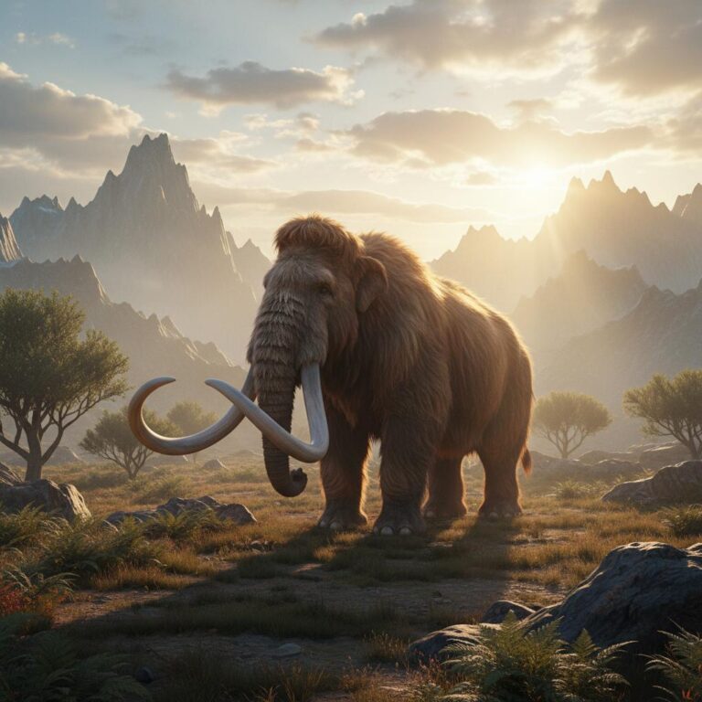 יונק פרהיסטורי עצום פוסע בין עצים