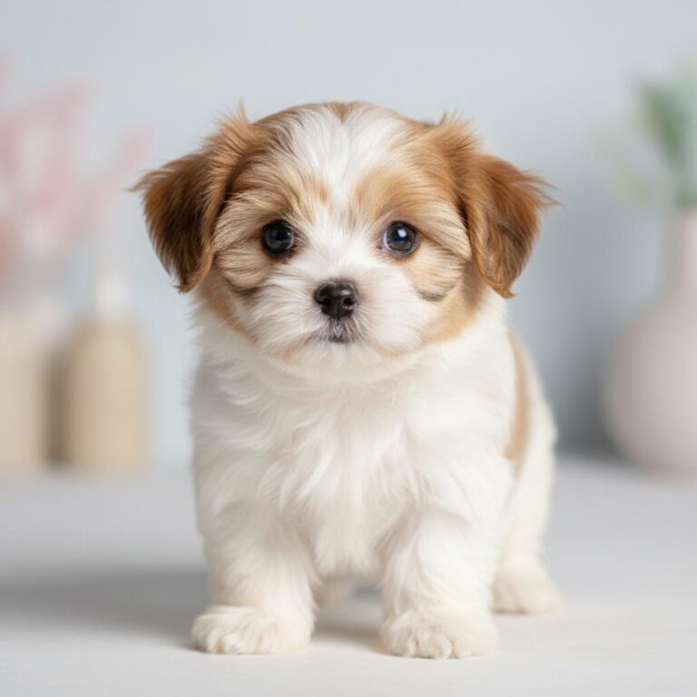 כלב קטן שובב משחק עם צעצועים